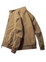 Chaqueta Reversible de Manga Larga con Solapa para Hombre, Estilo Utilitario, Holgada, Casual, con Cremallera, Abrigo Fácil, Cuello Alto, Ropa para Otoño Invierno - Image 6