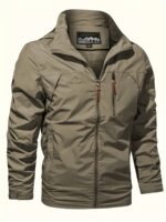 Chaqueta delgada con capucha para hombre, esta chaqueta con capucha está diseñada para primavera y otoño. El material delgado es ideal para el clima de transición no muy frío ni muy caliente. No tiene un tacto restringido y voluminoso, ya sea para ir al trabajo en la ciudad o para hacer senderismo en las afueras. - Image 6
