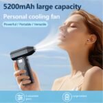 Ventilador turbo portátil de mano de alta capacidad, ventilador de enfriamiento personal con carga USB e iluminación, artículo multifuncional para uso en el hogar, exteriores, viajes y camping - Image 8