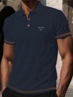 Camiseta de hombre de manga corta de verano, de alta gama, con botones y malla, camiseta de manga corta - Image 9