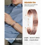 Juego de 2 pulseras de cobre magnéticas ajustables, unisex, con diseño de cierre, regalo de joyería para el Día de San Valentín - Image 2