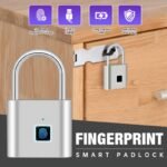 Cerradura Inteligente con Reconocimiento Avanzado de Huellas Dactilares - Estructura, Recargable por USB, Cerradura de Seguridad con Tecnología de Apertura por Huellas Dactilares - Imprescindible para una Vida Inteligente en el Hogar y la Oficina, Adecuada para Cerraduras de Mochilas de Viaje, Cerraduras de Almacén, Att - Image 11