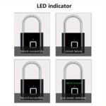 Cerradura Inteligente con Reconocimiento Avanzado de Huellas Dactilares - Estructura, Recargable por USB, Cerradura de Seguridad con Tecnología de Apertura por Huellas Dactilares - Imprescindible para una Vida Inteligente en el Hogar y la Oficina, Adecuada para Cerraduras de Mochilas de Viaje, Cerraduras de Almacén, Att - Image 4