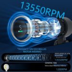 Ventilador Portátil Mini Turbina Recargable USB, 5 Velocidades de Viento, 13550 RPM, Hasta 10 Horas de Funcionamiento, Ventilador de Mano/Cuello/Escritorio 3 en 1 Plegable y Silencioso para Playa/Exteriores/Hogar/Oficina - Image 5