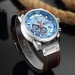 Reloj Deportivo Cronógrafo para Hombre, Reloj de Pulsera de Cuarzo Impermeable con Esfera Luminosa, Correa de Cuero Reloj de Negocios Casual, Reloj Multifunción Duradero para Uso Diario Running Gimnasio Oficina Regalo - Image 12