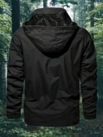 Chaqueta delgada con capucha para hombre, esta chaqueta con capucha está diseñada para primavera y otoño. El material delgado es ideal para el clima de transición no muy frío ni muy caliente. No tiene un tacto restringido y voluminoso, ya sea para ir al trabajo en la ciudad o para hacer senderismo en las afueras. - Image 8