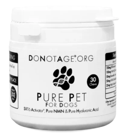 donotage-pure-pet-for-dogs-e1772589926609.webp Pure Pet Supplement for Dogs Pure Pet For Dogs' chews are designed to extend healthy lifespan of your beloved dogs. - Image 1