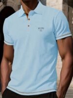 Camiseta de hombre de manga corta de verano, de alta gama, con botones y malla, camiseta de manga corta - Image 7