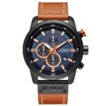 Reloj Deportivo Cronógrafo para Hombre, Reloj de Pulsera de Cuarzo Impermeable con Esfera Luminosa, Correa de Cuero Reloj de Negocios Casual, Reloj Multifunción Duradero para Uso Diario Running Gimnasio Oficina Regalo - Image 7