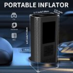 Compresor de aire inflador de neumáticos portátil, bomba para neumáticos de coche de 150 PSI con manómetro, LED, bomba inteligente inalámbrica de un toque 3x más rápida, apta para coches, motocicletas, bicicletas, pelotas, etc. - Image 4