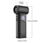 Soplador de aire eléctrico de 110,000 RPM con pantalla LED inteligente, soplador de motor sin escobillas de 160 g de presión de viento potente, boquilla 5 en 1 y luz LED, limpiador de mano portátil para teclado de PC y electrónica de oficina, ventilador turbo de motor sin escobillas con pantalla LED - Image 6