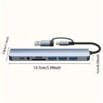 Hub USB C 1 8 en 1 con conector de audio | Compatible con tablets, alimentado por USB, voltaje de funcionamiento de 5V - Image 6