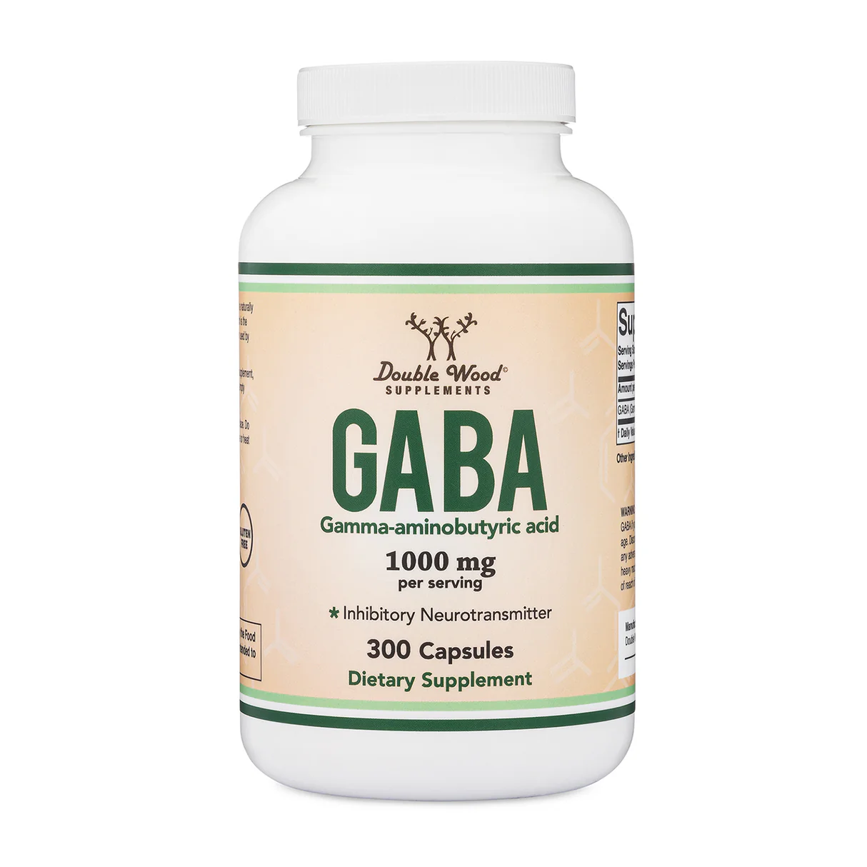 gaba-double-wood-1000-mg-300-capsules-frontal.webp GABA Supplement, Double Wood, 1000 mg, 60 Capsules - Image 1
