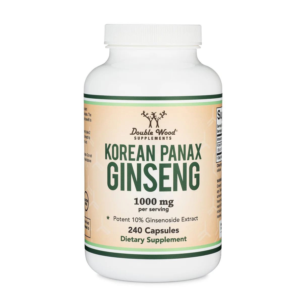 korean-panax-ginseng-double-wood-1000-mg-240-capsulas.webp Korean Panax Ginseng Supplement, Double Wood Supplements, 1000 mg, 240 Capsules - Image 1