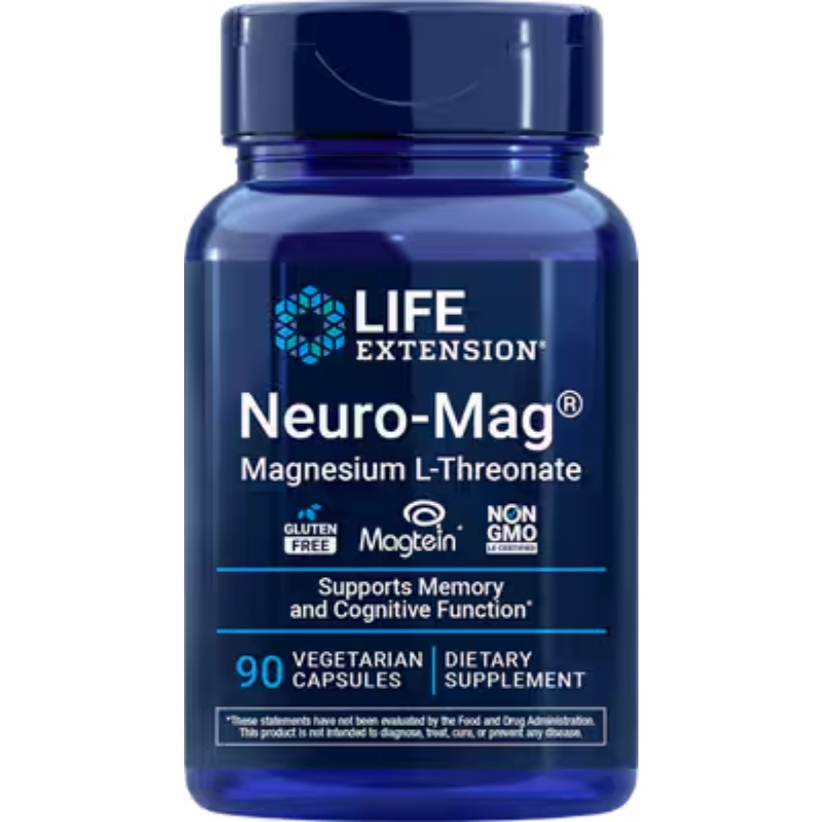 magnesium-threonate-liefe-extension-90-capsulas-frontal.jpg Neuro-MagĀ® Magnesium L-Threonate, Life Extension, 90 vegetarian capsules Item # 01603 Supports memory, quick thinking, cognitive health - Image 1