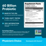 Physician's Choice 60 Billion Probiotic, 150 mg, 30 capsules, support digestion, promote regularity, and balance your microbiome. - Image 2