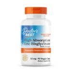 Zinc Bisglycinate, Doctor's Best, High Absorption, 100% Chelated, 50 mg, 90 Veggie Caps