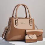 Nuevo Conjunto de Tres Piezas de Moda Casual para Mujer 2024, Bolso de Mano Brillante Patentado de Gran Capacidad, Bolsos Tote Multicapa, Bolsos Cruzados, Bolsos de Hombro Versátiles para Madres de Edad Media - Image 11