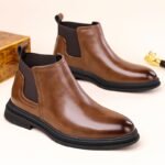Botas Chelsea de caña alta prémium de otoño e invierno para hombre, informales de negocios antideslizantes para exteriores, zapatos clásicos, diseño elástico de punta puntiaguda - Image 2