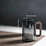 Juego de tazas de 6 piezas de lo más elegante: Vasos de cristal de borosilicato de alta resistencia al calor para uso doméstico, tazas con mango de madera para sala de estar, juego de tazas de té de nogal , vasos de cristal de borosilicato de alta resistencia al calor para uso doméstico - Image 4