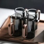 Juego de tazas de 6 piezas de lo más elegante: Vasos de cristal de borosilicato de alta resistencia al calor para uso doméstico, tazas con mango de madera para sala de estar, juego de tazas de té de nogal , vasos de cristal de borosilicato de alta resistencia al calor para uso doméstico - Image 8