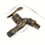 Grifo de pared elegante con dragón dorado - Grifo de bronce vintage rústico con mango único, ideal para cocina, baño, jardín al aire libre - Aleación de zinc duradera con válvula de acero inoxidable, grifo al aire libre | Grifo decorativo | Grifo duradero - Image 5