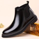 Botas Chelsea de caña alta prémium de otoño e invierno para hombre, informales de negocios antideslizantes para exteriores, zapatos clásicos, diseño elástico de punta puntiaguda - Image 4