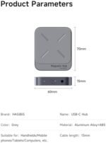 Hagibis Magnetic USB C Hub with Magsafe for iPhone 17 16 15 Pro Max, 7 in 1 Type-C Docking Station 4K@60Hz HDMI SD3.0 TF3.0 Card Solt 100W PD 10Gbps USB-C AUX for MacBook Pro Air, iPad Pro (TC100) : Electronics - Image 8