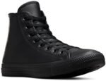 | Converse Chuck Taylor® All Star® Leather Hi Black Mono Leather Men's 8.5, Women's 10.5 Medium | Fashion Sneakers - Image 4
