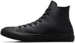 | Converse Chuck Taylor® All Star® Leather Hi Black Mono Leather Men's 8.5, Women's 10.5 Medium | Fashion Sneakers - Image 3