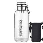 Vaso de vidrio multicapacidad con funda, taza infusora de té de vidrio extragrande portátil para exteriores, vaso para beber con separación de té y agua, taza transparente resistente al calor y al frío para preparar té, botella de agua portátil, jarra para agua fría, vaso de bebida multiusos - Image 13
