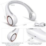 CIVPOWER Neck Fan: Portable Personal Neck Cooling Rechargeable Bladeless Fan - Hands Free 3 Speed 4000 mAh Battery USB Operated Wearable Headphone Design - Gift for Men Women Outdoor (White) : Home & Kitchen - Image 2