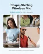 BOYA Magic Wireless Mini Microphones for iPhone 15-16/Android, 4 Form-in-1 Mic, 7g Lightweight, AI Noise Reduction, 48kHz/24bit, APP Control, 328ft Range, Microphone for Recording (Stand not included) : Musical Instruments - Image 2