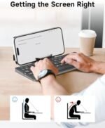 SIKAI CASE Foldable Bluetooth Keyboard with Magnetic Stand,Aluminum Alloy Mini Quiet Folding Portable Lightweight Travel Rechargeable Pocket for Tablet,iPad, Phones, Black : Electronics - Image 3
