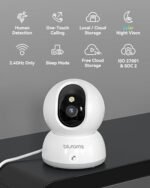 blurams Pet Camera,2K Security Camera Indoor,Dog Camera with Phone App,Home Camera for Baby with One-Touch Call,Color Night Vision,2-Way Audio,AI Motion Detection(2.4GHz ONLY) (A31C + 64GB SD Card) : Electronics - Image 2