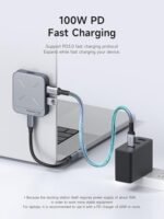 Hagibis Magnetic USB C Hub with Magsafe for iPhone 17 16 15 Pro Max, 7 in 1 Type-C Docking Station 4K@60Hz HDMI SD3.0 TF3.0 Card Solt 100W PD 10Gbps USB-C AUX for MacBook Pro Air, iPad Pro (TC100) : Electronics - Image 5