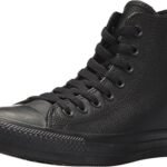 | Converse Chuck Taylor® All Star® Leather Hi Black Mono Leather Men's 8.5, Women's 10.5 Medium | Fashion Sneakers