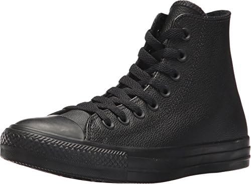 41fBdDZXViL._AC_.jpg | Converse Chuck Taylor® All Star® Leather Hi Black Mono Leather Men's 8.5, Women's 10.5 Medium | Fashion Sneakers - Image 1