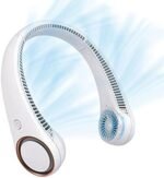 CIVPOWER Neck Fan: Portable Personal Neck Cooling Rechargeable Bladeless Fan - Hands Free 3 Speed 4000 mAh Battery USB Operated Wearable Headphone Design - Gift for Men Women Outdoor (White) : Home & Kitchen