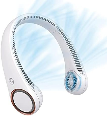 41tcKpopG9S._AC_.jpg CIVPOWER Neck Fan: Portable Personal Neck Cooling Rechargeable Bladeless Fan - Hands Free 3 Speed 4000 mAh Battery USB Operated Wearable Headphone Design - Gift for Men Women Outdoor (White) : Home & Kitchen - Image 1