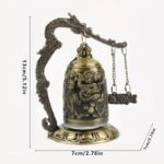 Campana decorativa de dragón de bronce chino antiguo hecha a mano, decoración china de Feng Shui para escritorio, hogar y dormitorio, un adorno de amuleto de la suerte - Image 3
