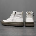 Zapatos de Hombre 2024 Nuevo Estilo Británico Retro Moda Botines Media Caña Cremallera Lateral Tendencia Versátil Desplazamiento Oficina Negocios Zapatos Casuales - Image 9