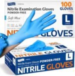 Supmedic Medical Nitrile Exam Gloves, Latex-Free, Powder-Free, Food Safe, Cooking Food Prep, Disposable Gloves, Blue, 100 Pcs (Large) : Industrial & Scientific