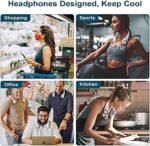 CIVPOWER Neck Fan: Portable Personal Neck Cooling Rechargeable Bladeless Fan - Hands Free 3 Speed 4000 mAh Battery USB Operated Wearable Headphone Design - Gift for Men Women Outdoor (White) : Home & Kitchen - Image 8