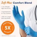 Supmedic Medical Nitrile Exam Gloves, Latex-Free, Powder-Free, Food Safe, Cooking Food Prep, Disposable Gloves, Blue, 100 Pcs (Large) : Industrial & Scientific - Image 3
