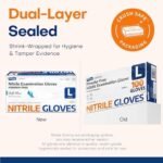 Supmedic Medical Nitrile Exam Gloves, Latex-Free, Powder-Free, Food Safe, Cooking Food Prep, Disposable Gloves, Blue, 100 Pcs (Large) : Industrial & Scientific - Image 5