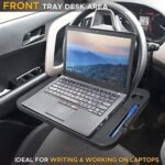 EcoNour 2 in 1 Car Steering Wheel Desk | Tray for Laptop Car Mount with Pen Holder | Desk Console for Car | Food Tray for Eating with Drinks Holder | Multipurpose Travel Car Accessories : Automotive - Image 2
