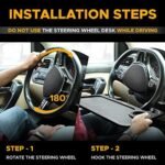 EcoNour 2 in 1 Car Steering Wheel Desk | Tray for Laptop Car Mount with Pen Holder | Desk Console for Car | Food Tray for Eating with Drinks Holder | Multipurpose Travel Car Accessories : Automotive - Image 6