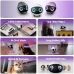 Cámara robot para el hogar Enabot EBO Air 2 Plus: FamilyBot 3K con modo de chat por IA | Movilidad por toda la casa, video bidireccional, imagen facial personalizada, visión nocturna, recarga automática, regalo ideal para larga distancia : Electrónica - Image 2