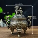1 Porta Incienso de Metal, Porta Incienso Kirin Doméstico con Tapa, Adecuado para Decoraciones de Año Nuevo, Navidad, Día de San Patricio, Decoraciones de Pascua, Decoraciones de Salón de Belleza, Decoraciones de Primavera para el Hogar - Image 2